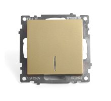 Выключатель 1-клавишный c индикатором Stekker Катрин GLS10-7101-08 49215