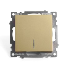 Выключатель 1-клавишный c индикатором Stekker Катрин GLS10-7101-08 49215