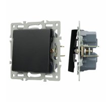Механизм выключателя одноклавишный перекрестный Arlight SWT-MKX1-PL-BK (250V, 16A) 043719