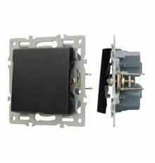 Механизм выключателя одноклавишный перекрестный Arlight SWT-MKX1-PL-BK (250V, 16A) 043719