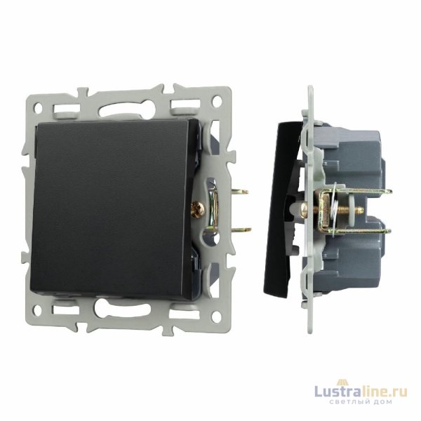Механизм выключателя одноклавишный перекрестный Arlight SWT-MKX1-PL-BK (250V, 16A) 043719