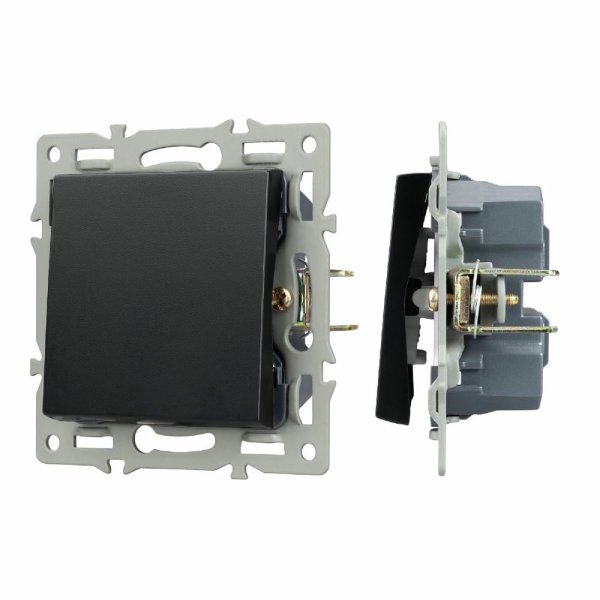 Механизм выключателя одноклавишный перекрестный Arlight SWT-MKX1-PL-BK (250V, 16A) 043719