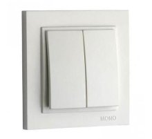 Выключатель двухклавишный Mono Electric Despina 10А 250В жемчуг 102-252525-102