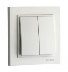 Выключатель двухклавишный Mono Electric Despina 10А 250В жемчуг 102-252525-102