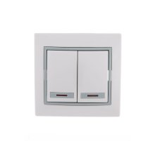 Выключатель двойной с подсветкой Lezard Mira 701-0215-112