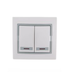 Выключатель двойной с подсветкой Lezard Mira 701-0215-112