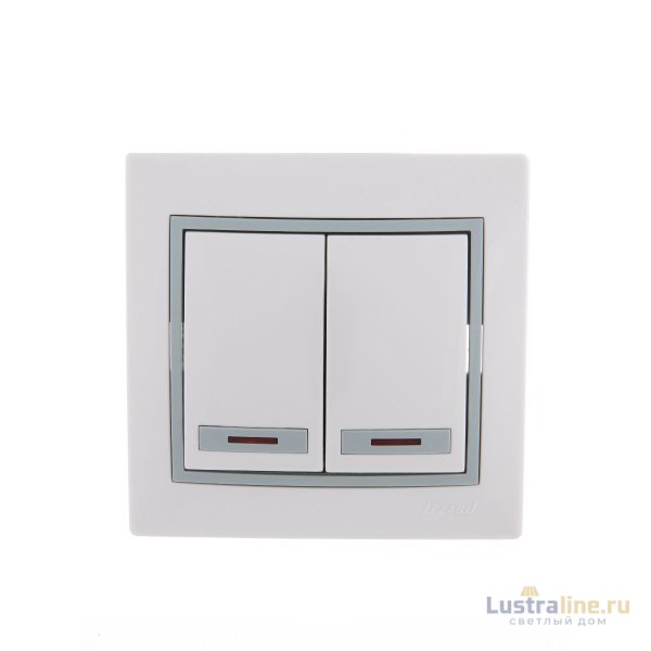 Выключатель двойной с подсветкой Lezard Mira 701-0215-112