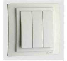 Выключатель трехклавишный Mono Electric Despina-Larissa 10А 250В белый 500-001922-114