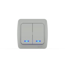Выключатель двухклавишный с подсветкой ELBI Eva 554-011500-203