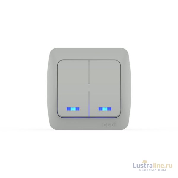Выключатель двухклавишный с подсветкой ELBI Eva 554-011500-203