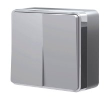 Выключатель двухклавишный Werkel Gallant серебряный W5020006 4690389167102