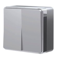 Выключатель двухклавишный Werkel Gallant серебряный W5020006 4690389167102