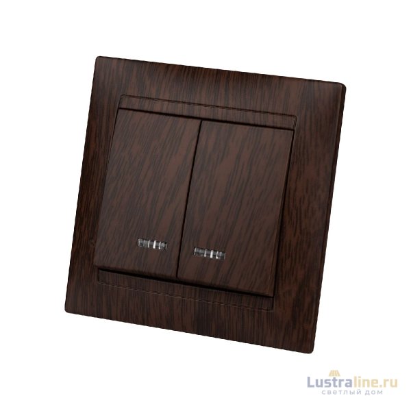 Выключатель двухклавишный с подсветкой Лама TDM Electric SQ1815-0405 Выключатель двухклавишный с подсветкой Лама TDM Electric SQ1815-0405