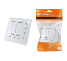 Выключатель двухклавишный с подсветкой Лама TDM Electric SQ1815-0005