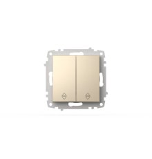 Переключатель двухклавишный проходной ELBI Zena Vega 609-012500-211