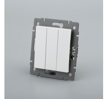 Механизм выключателя трехклавишный непроходной Arlight SWT-MK03-PL-WH-V (250V, 10A) 049896