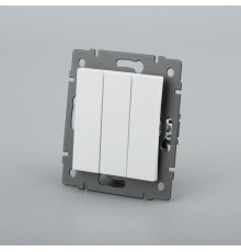 Механизм выключателя трехклавишный непроходной Arlight SWT-MK03-PL-WH-V (250V, 10A) 049896