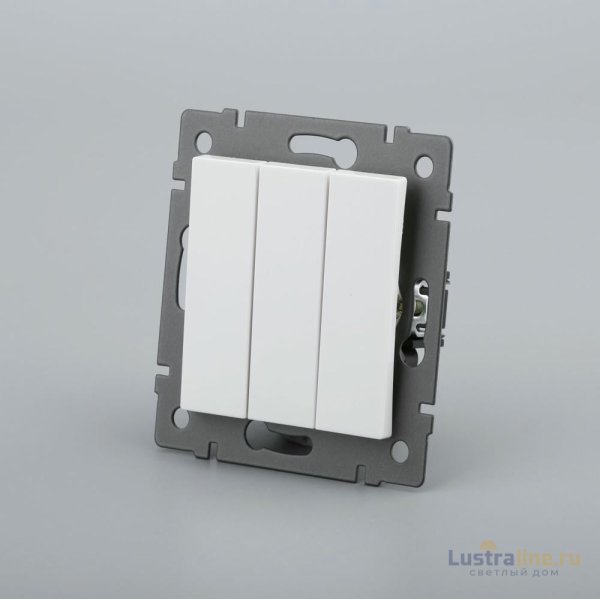Механизм выключателя трехклавишный непроходной Arlight SWT-MK03-PL-WH-V (250V, 10A) 049896
