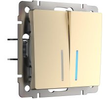 Выключатель двухклавишный с подсветкой Werkel шампань W1120111 4690389157097 a050859