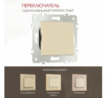 Переключатель одноклавишный перекрестный Arte Milano 203.34-1.shampan