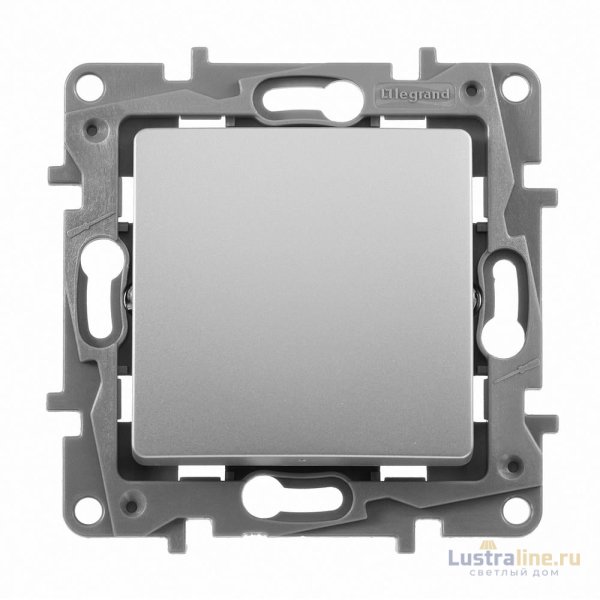 Переключатель одноклавишный промежуточный Legrand Etika 10A 250V алюминий 672409