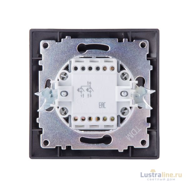 Выключатель двухклавишный с подсветкой Лама TDM Electric SQ1815-0647