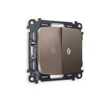 Комплект механизма 2-кл выключателя с подсветкой Ambrella Volt Omega MO634015