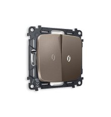 Комплект механизма 2-кл выключателя с подсветкой Ambrella Volt Omega MO634015