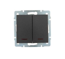 Выключатель двойной с подсветкой Lezard Rain 703-4188-112