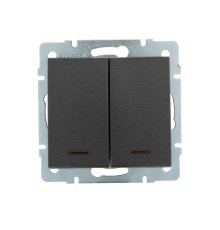 Выключатель двойной с подсветкой Lezard Rain 703-4188-112