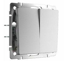 Перекрестный выключатель двухклавишный (серебряный матовый) Werkel W1123065 4690389196881 a064030