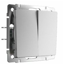 Перекрестный выключатель двухклавишный (серебряный матовый) Werkel W1123065 4690389196881 a064030