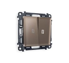 Комплект механизма 2-кл проходного выключателя с подсветкой Ambrella Volt Alfa MA634035