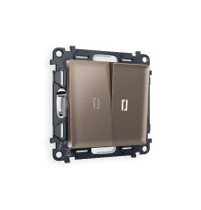 Комплект механизма 2-кл проходного выключателя с подсветкой Ambrella Volt Alfa MA634035
