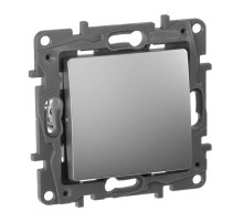 Переключатель одноклавишный промежуточный Legrand Etika 10A 250V алюминий 672409