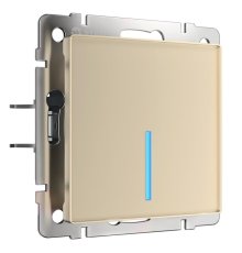 Сенсорный выключатель одноклавишный с функцией Wi-Fi Werkel шампань W4510611 4690389171284