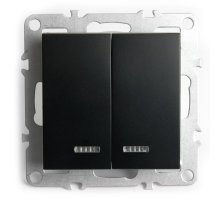 Выключатель 2-клавишный с индикатором Stekker Эрна PSW10-9102-03 49147