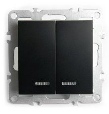 Выключатель 2-клавишный с индикатором Stekker Эрна PSW10-9102-03 49147