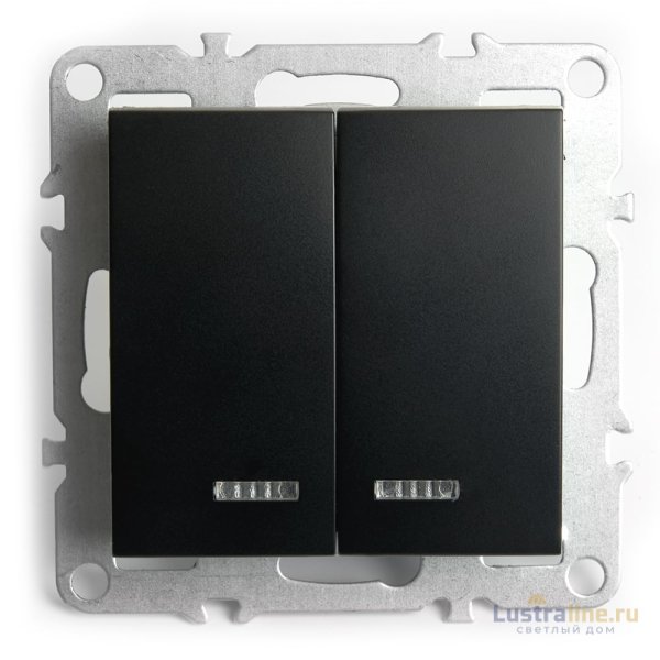 Выключатель 2-клавишный с индикатором Stekker Эрна PSW10-9102-03 49147