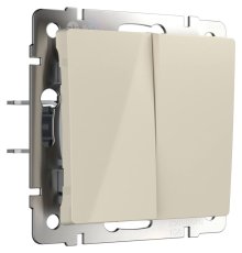 Выключатель двухклавишный проходной Werkel слоновая кость W1122003 4690389155628
