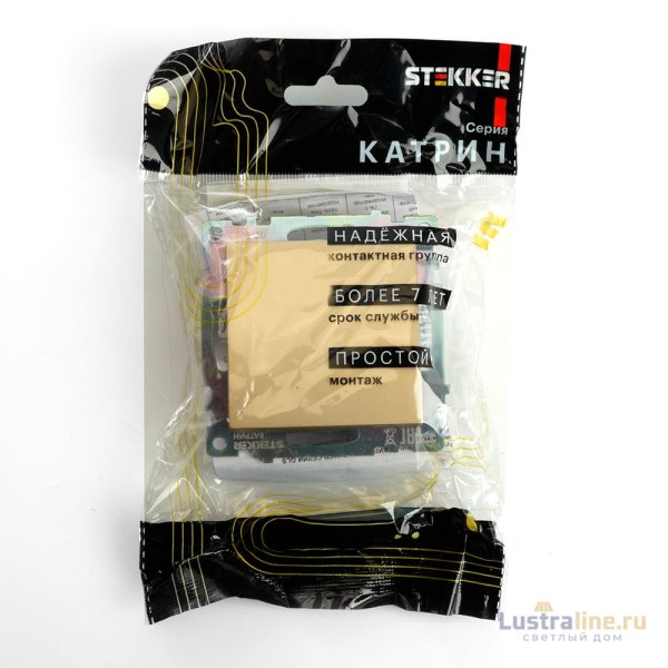 Выключатель 1-клавишный Stekker Катрин GLS10-7103-08 49213