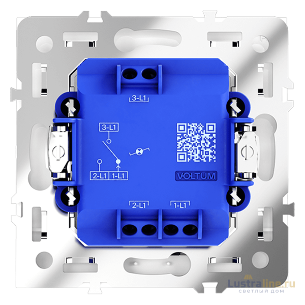 Переключатель 1-клавишный проходной с подсветкой Voltum S70 VLS010401
