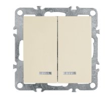 Выключатель двухклавишный Stekker Эрна с подсветкой слоновая кость PSW10-9102-02 39321 Выключатель двухклавишный Stekker Эрна с подсветкой слоновая кость PSW10-9102-02 39321