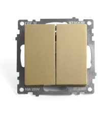 Выключатель 2-клавишный Stekker Катрин GLS10-7104-08 49216