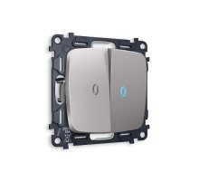 Комплект механизма 2-кл проходного выключателя с подсветкой Ambrella Volt Omega MO504040