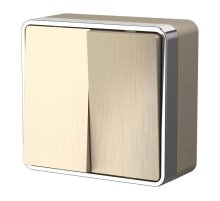 Выключатель двухклавишный Werkel Gallant шампань рифленый W5020010 4690389164149