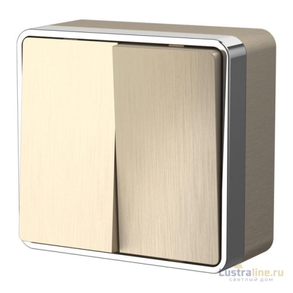 Выключатель двухклавишный Werkel Gallant шампань рифленый W5020010 4690389164149
