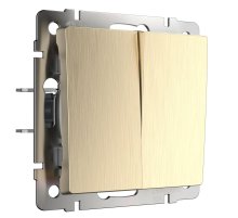 Выключатель двухклавишный проходной Werkel шампань рифленый W1122010 4690389160240