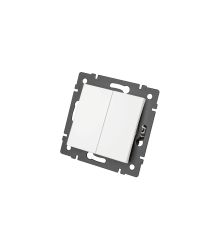 Механизм выключателя двухклавишный самовозвратный Arlight SWT-MKR2-PL-WH-V (250V, 10A) 049883