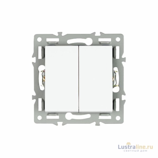 Механизм выключателя двухклавишный непроходной Arlight SWT-MK02-PL-WH (250V, 16A) 043724